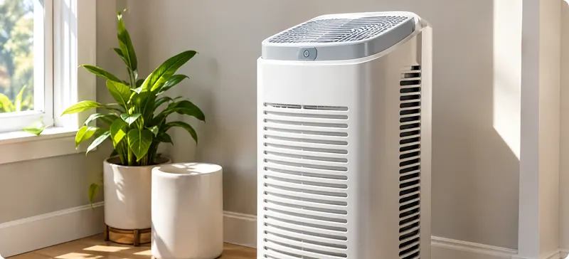 Indoor air purifier in a living room
