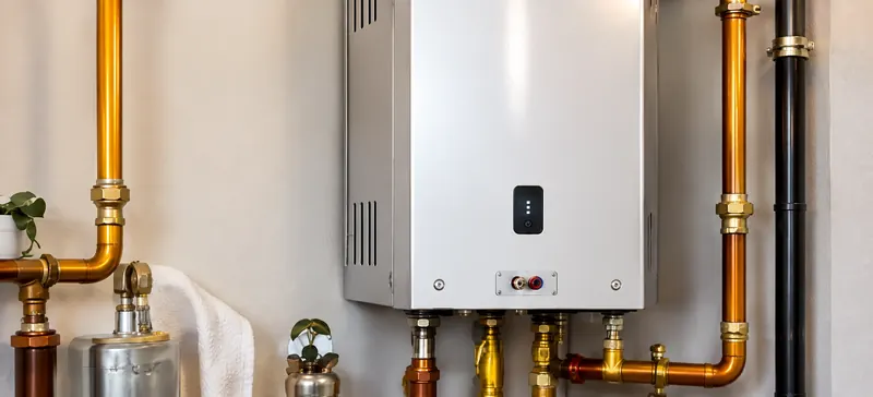 Tankless water heater and pipework